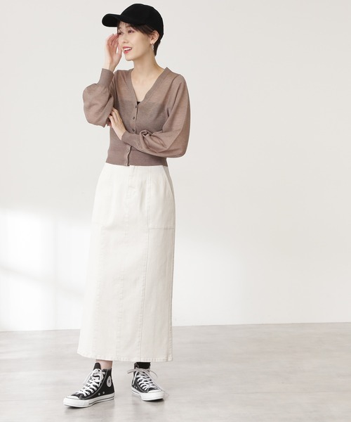 N.（N. Natural Beauty Basic）（エヌエヌナチュラルビューティーベーシック）の「◆ライトコットンナロースカート（スカート・レディース・ナチュラル/イエロー/ピンク・MEDIUM）」の19枚目の写真