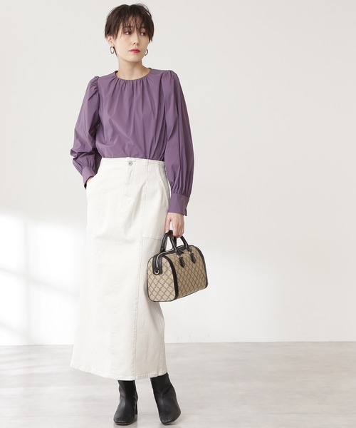 N.（N. Natural Beauty Basic）（エヌエヌナチュラルビューティーベーシック）の「◆ライトコットンナロースカート（スカート・レディース・ナチュラル/イエロー/ピンク・MEDIUM）」の20枚目の写真