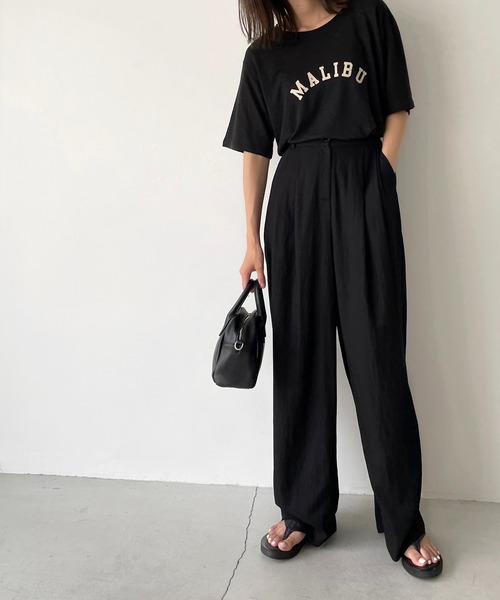 CANAL JEAN（キャナルジーン）の「via j(ヴィアジェイ) "MALIBU"半袖Tシャツ（Tシャツ/カットソー・レディース・ホワイト/ブラック/ネイビー・ONE SIZE）」の2枚目の写真