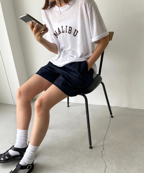 CANAL JEAN（キャナルジーン）の「via j(ヴィアジェイ) "MALIBU"半袖Tシャツ（Tシャツ/カットソー・レディース・ホワイト/ブラック/ネイビー・ONE SIZE）」の4枚目の写真