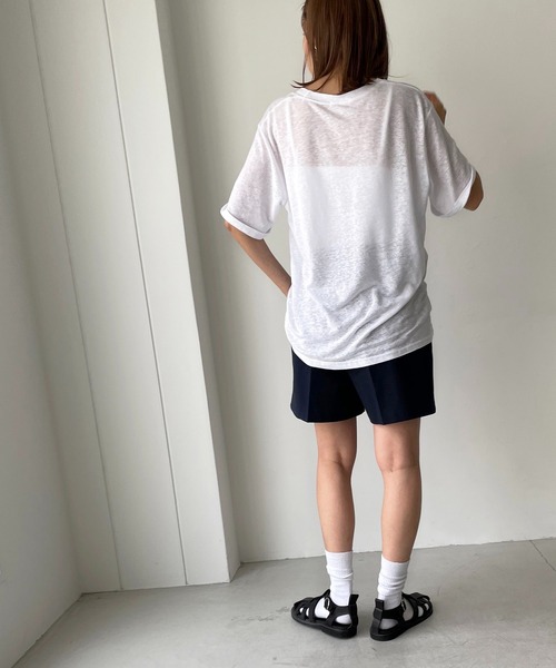 CANAL JEAN（キャナルジーン）の「via j(ヴィアジェイ) "MALIBU"半袖Tシャツ（Tシャツ/カットソー・レディース・ホワイト/ブラック/ネイビー・ONE SIZE）」の6枚目の写真