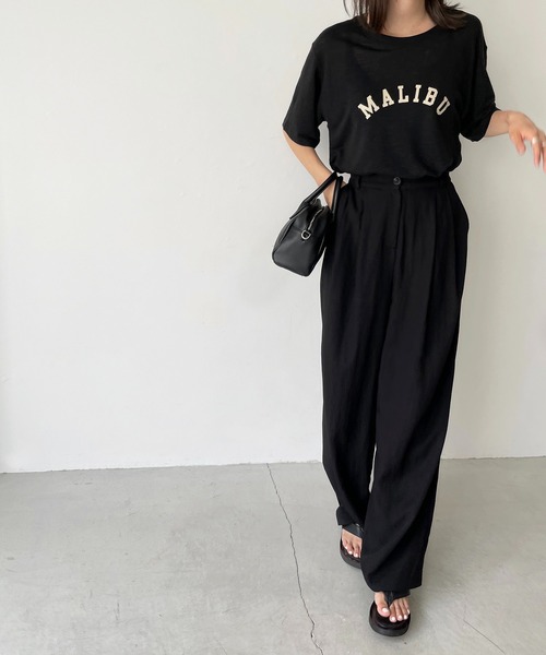 CANAL JEAN（キャナルジーン）の「via j(ヴィアジェイ) "MALIBU"半袖Tシャツ（Tシャツ/カットソー・レディース・ホワイト/ブラック/ネイビー・ONE SIZE）」の12枚目の写真