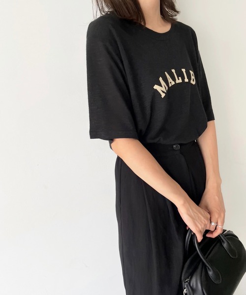 CANAL JEAN（キャナルジーン）の「via j(ヴィアジェイ) "MALIBU"半袖Tシャツ（Tシャツ/カットソー・レディース・ホワイト/ブラック/ネイビー・ONE SIZE）」の10枚目の写真