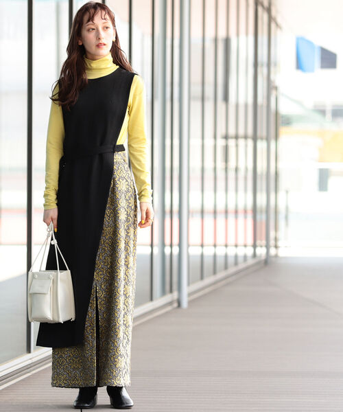 Ray BEAMS（レイビームス）の「Ray BEAMS / サイド オープン ジレ ワンピース（ワンピース・レディース・ブラック/ベージュ・ONE SIZE）」の22枚目の写真