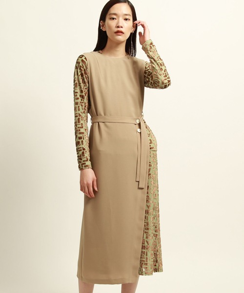 Ray BEAMS（レイビームス）の「Ray BEAMS / サイド オープン ジレ ワンピース（ワンピース・レディース・ブラック/ベージュ・ONE SIZE）」の10枚目の写真