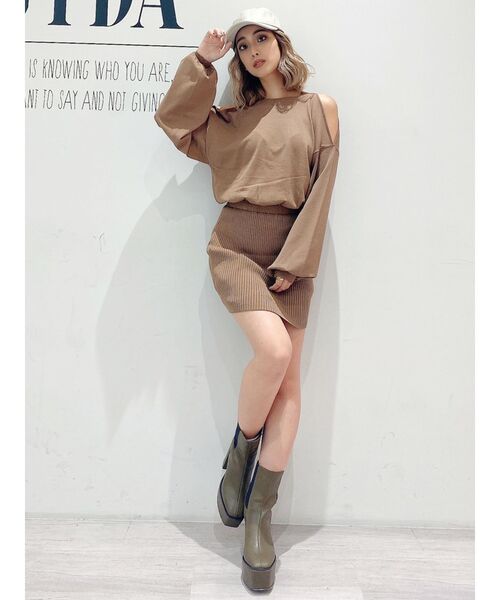 GYDA(ジェイダ)の「ショルダーオープン2WAY ニットワンピース(ワンピース・レディース・ブラック/ベージュ/ピンク・FREE)」の10枚目の写真