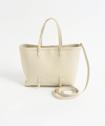 CHRISTIAN VILLA☆すっきり大人のスタッズトートBAG☆M