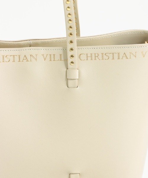 Jines（ジネス）の「CHRISTIAN VILLA☆すっきり大人のスタッズトートBAG☆M（ショルダーバッグ・レディース・オフホワイト・FREE）」の6枚目の写真