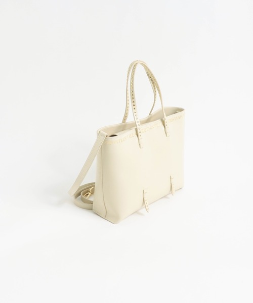 Jines（ジネス）の「CHRISTIAN VILLA☆すっきり大人のスタッズトートBAG☆M（ショルダーバッグ・レディース・オフホワイト・FREE）」の7枚目の写真