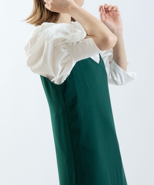 UNSPARE（アンスペア）の「【UNSPARE/アンスペア】ティアードキャミワンピース/WEB一部店舗限定（ワンピース・レディース・グリーン/ブラック・FREE）」の14枚目の写真