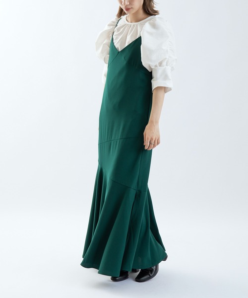 UNSPARE（アンスペア）の「【UNSPARE/アンスペア】ティアードキャミワンピース/WEB一部店舗限定（ワンピース・レディース・グリーン/ブラック・FREE）」の5枚目の写真