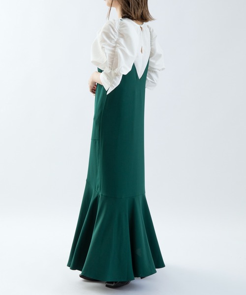 UNSPARE（アンスペア）の「【UNSPARE/アンスペア】ティアードキャミワンピース/WEB一部店舗限定（ワンピース・レディース・グリーン/ブラック・FREE）」の9枚目の写真