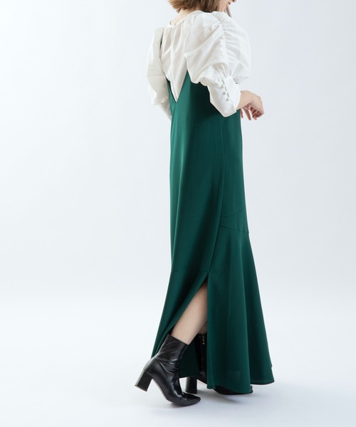 UNSPARE（アンスペア）の「【UNSPARE/アンスペア】ティアードキャミワンピース/WEB一部店舗限定（ワンピース・レディース・グリーン/ブラック・FREE）」の7枚目の写真