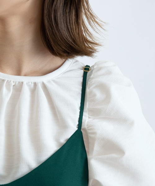 UNSPARE（アンスペア）の「【UNSPARE/アンスペア】ティアードキャミワンピース/WEB一部店舗限定（ワンピース・レディース・グリーン/ブラック・FREE）」の8枚目の写真