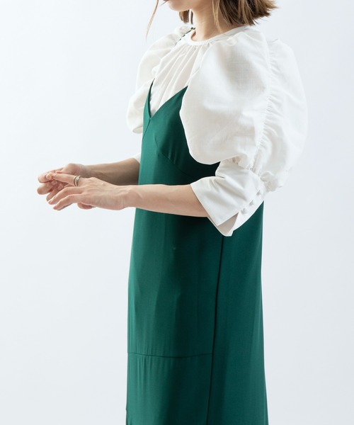 UNSPARE（アンスペア）の「【UNSPARE/アンスペア】ティアードキャミワンピース/WEB一部店舗限定（ワンピース・レディース・グリーン/ブラック・FREE）」の10枚目の写真