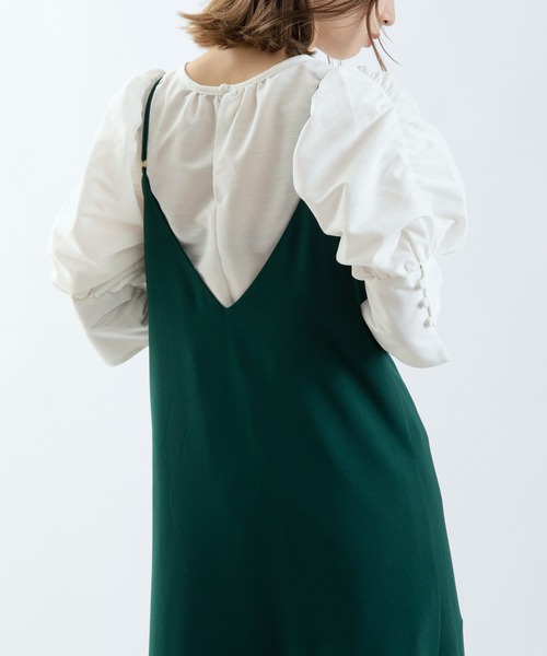 UNSPARE（アンスペア）の「【UNSPARE/アンスペア】ティアードキャミワンピース/WEB一部店舗限定（ワンピース・レディース・グリーン/ブラック・FREE）」の12枚目の写真