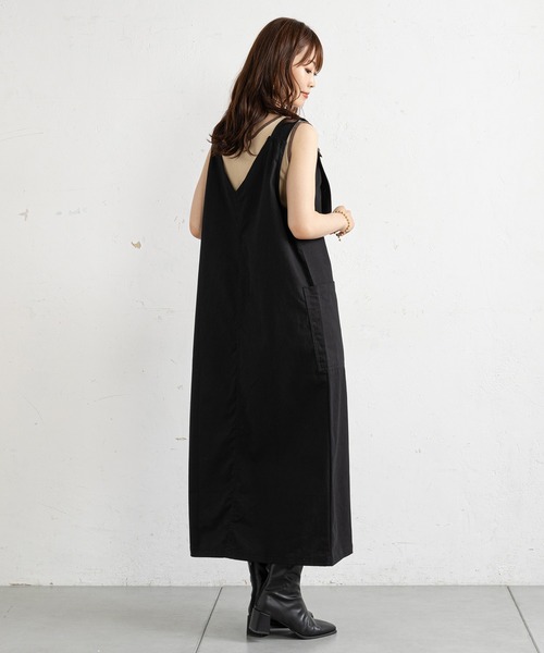 prose verse（プロズヴェール）の「ツイルアウトポケットジャンスカ（ジャンパースカート・レディース・ブラック/ベージュ・MEDIUM）」の16枚目の写真