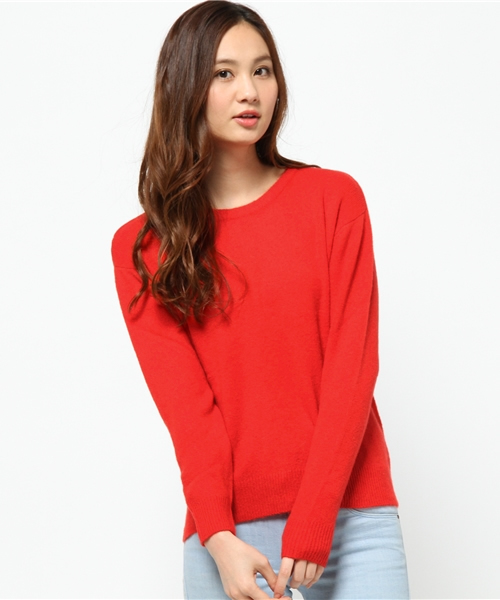 CIAOPANIC（チャオパニック）の「【Ciaopanic】アンゴラPUP/O（ニット/セーター・レディース・ネイビー/グレー/レッド/オフホワイト・FREE）」の4枚目の写真