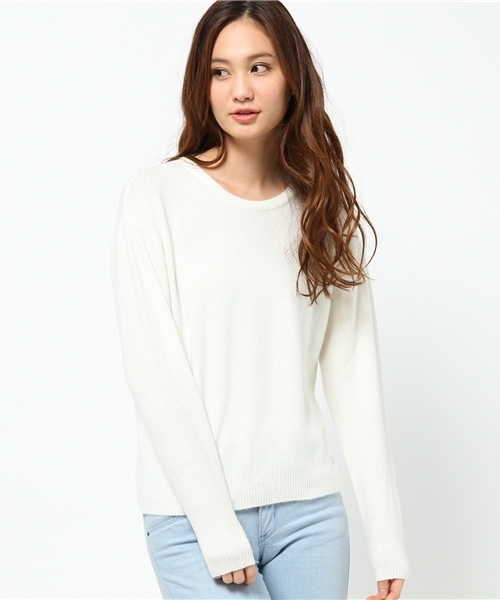 CIAOPANIC（チャオパニック）の「【Ciaopanic】アンゴラPUP/O（ニット/セーター・レディース・ネイビー/グレー/レッド/オフホワイト・FREE）」の2枚目の写真