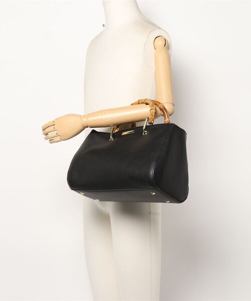 KATIE LOXTON(ケイティロクストン)の「バンブートートバッグ(トートバッグ・レディース・ブラック/ベージュ・FREE)」の4枚目の写真