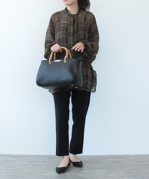 KATIE LOXTON(ケイティロクストン)の「バンブートートバッグ(トートバッグ・レディース・ブラック/ベージュ・FREE)」の11枚目の写真