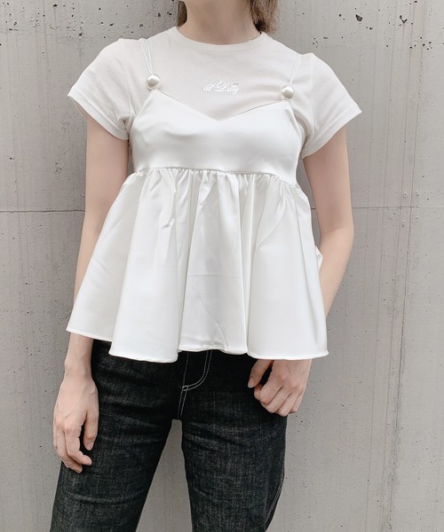 PAIN(ペイン)の「パールサテンキャミトップス(キャミソール・レディース・ホワイト/ブラック/ブルー・FREE)」の4枚目の写真