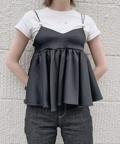 PAIN(ペイン)の「パールサテンキャミトップス(キャミソール・レディース・ホワイト/ブラック/ブルー・FREE)」の7枚目の写真