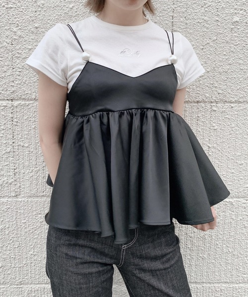 PAIN(ペイン)の「パールサテンキャミトップス(キャミソール・レディース・ホワイト/ブラック/ブルー・FREE)」の8枚目の写真