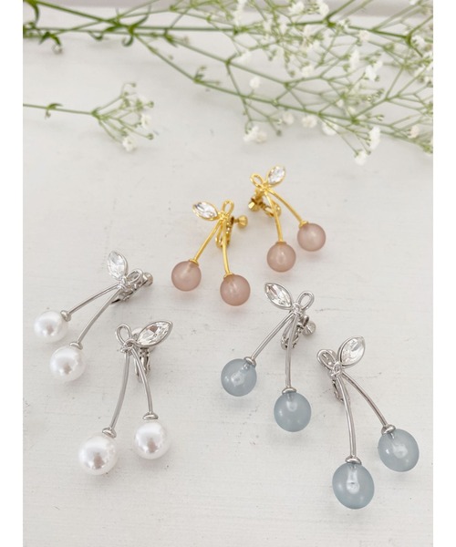 Honey Salon（ハニーサロン）の「honeyチェリーイヤリング（イヤリング・レディース・ホワイト/ブラウン/ブルー・FREE）」の8枚目の写真