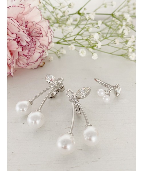 Honey Salon（ハニーサロン）の「honeyチェリーイヤリング（イヤリング・レディース・ホワイト/ブラウン/ブルー・FREE）」の10枚目の写真