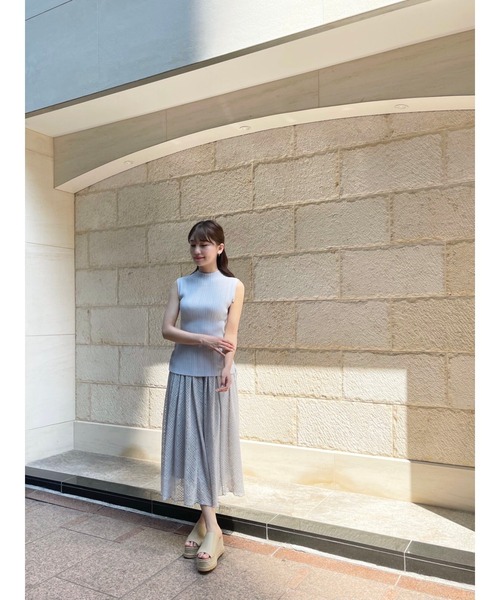 ☆25SS☆フリンジエフェクトHラインスカート/RECTO☆ HALUHIROINE（ハルヒロイン）の「ブロックレースフレアスカート