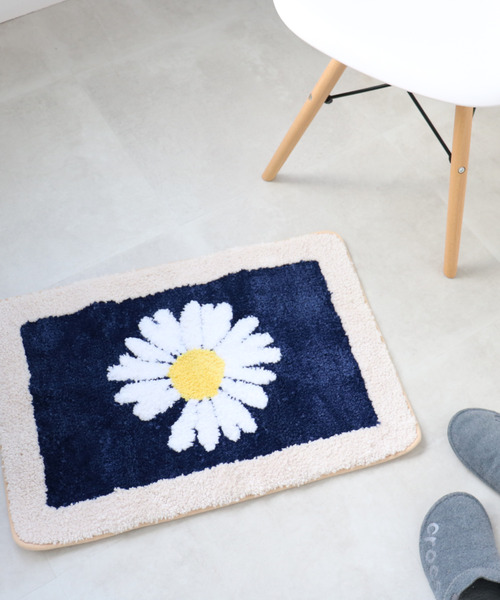 Opt!（オプト）の「〈Opt!/オプト〉Flower Rug Mat/フラワーラグマット（ラグ/マット・レディース・ネイビー/グレー/グリーン・ONE SIZE）」の4枚目の写真