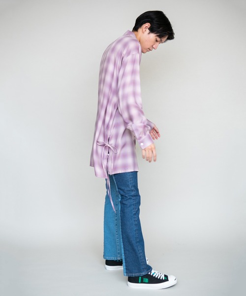 DISCOVERED ドッキング長袖シャツ グレー系 ドッキングシャツニット/グレー ○完売次第終了 | osrsofficial