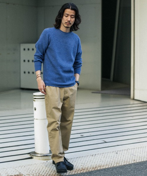 URBAN RESEARCH Sonny Label(アーバンリサーチサニーレーベル)の「リッチソフトウール畦編みクルーネックニット(ニット/セーター・メンズ・オフホワイト/ブラック/グレー/ブルー/オレンジ・MEDIUM/LARGE)」の16枚目の写真