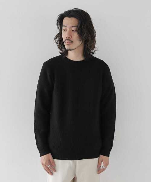 URBAN RESEARCH Sonny Label(アーバンリサーチサニーレーベル)の「リッチソフトウール畦編みクルーネックニット(ニット/セーター・メンズ・オフホワイト/ブラック/グレー/ブルー/オレンジ・MEDIUM/LARGE)」の18枚目の写真
