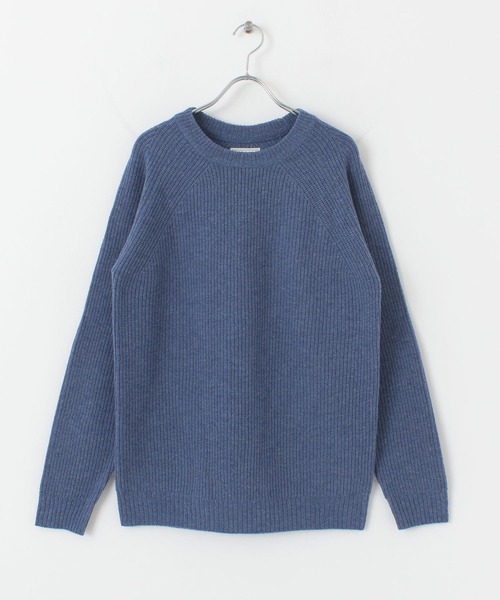 URBAN RESEARCH Sonny Label(アーバンリサーチサニーレーベル)の「リッチソフトウール畦編みクルーネックニット(ニット/セーター・メンズ・オフホワイト/ブラック/グレー/ブルー/オレンジ・MEDIUM/LARGE)」の15枚目の写真