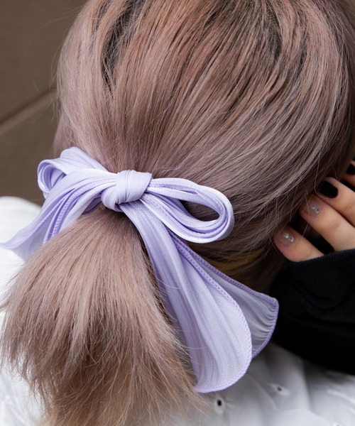 WEGO(ウィゴー)の「WEGO/オーガンジーリボンヘアゴム(ヘアゴム・レディース・ブラック/ブラウン/ホワイト/ライトパープル/ブルー・FREE)」の5枚目の写真
