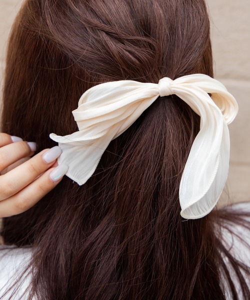 WEGO(ウィゴー)の「WEGO/オーガンジーリボンヘアゴム(ヘアゴム・レディース・ブラック/ブラウン/ホワイト/ライトパープル/ブルー・FREE)」の2枚目の写真