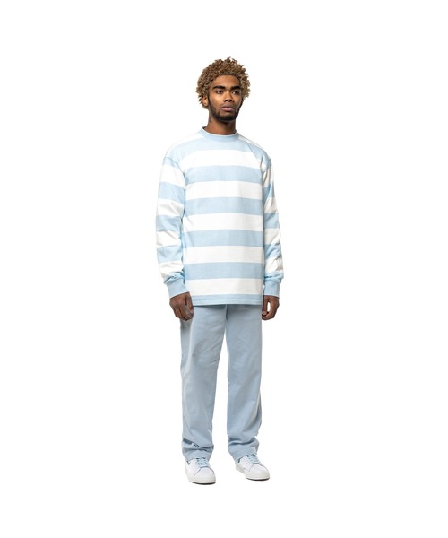 TAIKAN（テイケン）の「【TAIKAN / テイケン】STRIPED L/S CREW BABY BLUE  / ロングスリーブボーダーTシャツ（Tシャツ/カットソー・メンズ・ブルー・MEDIUM/X-LARGE/LARGE/SMALL）」の4枚目の写真