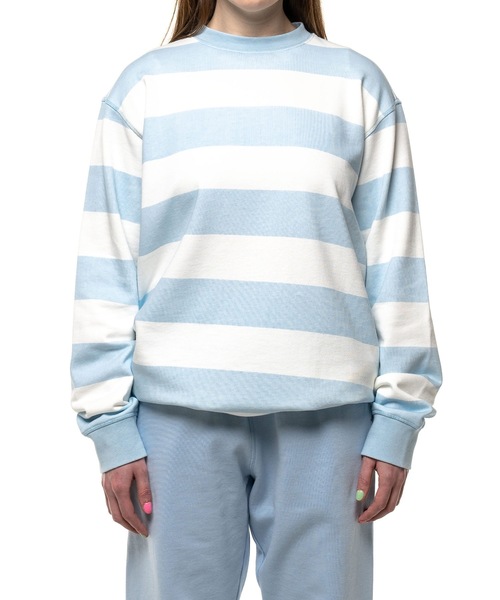 TAIKAN（テイケン）の「【TAIKAN / テイケン】STRIPED L/S CREW BABY BLUE  / ロングスリーブボーダーTシャツ（Tシャツ/カットソー・メンズ・ブルー・MEDIUM/X-LARGE/LARGE/SMALL）」の5枚目の写真