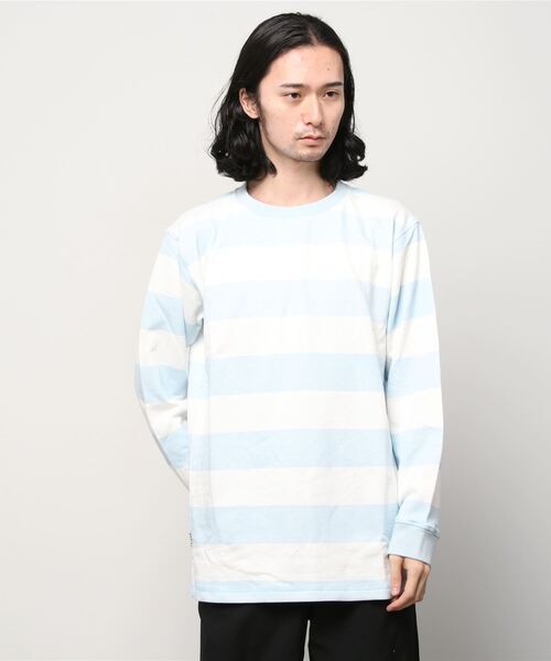 TAIKAN（テイケン）の「【TAIKAN / テイケン】STRIPED L/S CREW BABY BLUE  / ロングスリーブボーダーTシャツ（Tシャツ/カットソー・メンズ・ブルー・MEDIUM/X-LARGE/LARGE/SMALL）」の10枚目の写真
