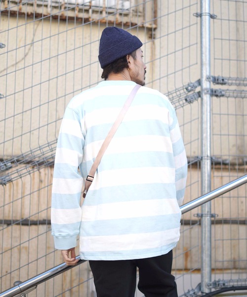 TAIKAN（テイケン）の「【TAIKAN / テイケン】STRIPED L/S CREW BABY BLUE  / ロングスリーブボーダーTシャツ（Tシャツ/カットソー・メンズ・ブルー・MEDIUM/X-LARGE/LARGE/SMALL）」の14枚目の写真