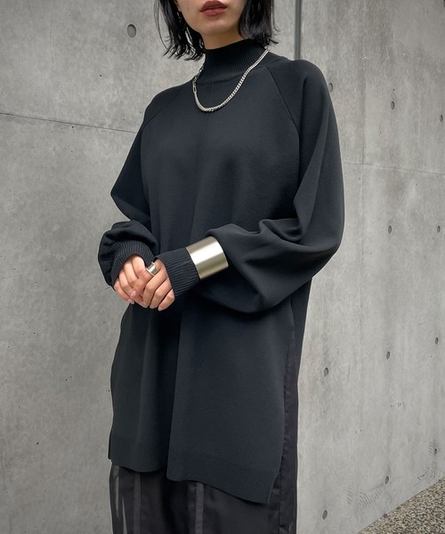 &g'aime（アンジェム）の「【＆g'aime】アウトリンクングハイネックニット（ニット/セーター・レディース・カーキ/パープル/ベージュ/ブラック・FREE）」の7枚目の写真