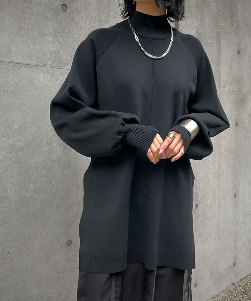 &g'aime（アンジェム）の「【＆g'aime】アウトリンクングハイネックニット（ニット/セーター・レディース・カーキ/パープル/ベージュ/ブラック・FREE）」の8枚目の写真