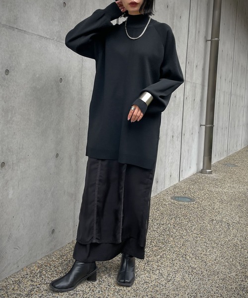 &g'aime（アンジェム）の「【＆g'aime】アウトリンクングハイネックニット（ニット/セーター・レディース・カーキ/パープル/ベージュ/ブラック・FREE）」の9枚目の写真