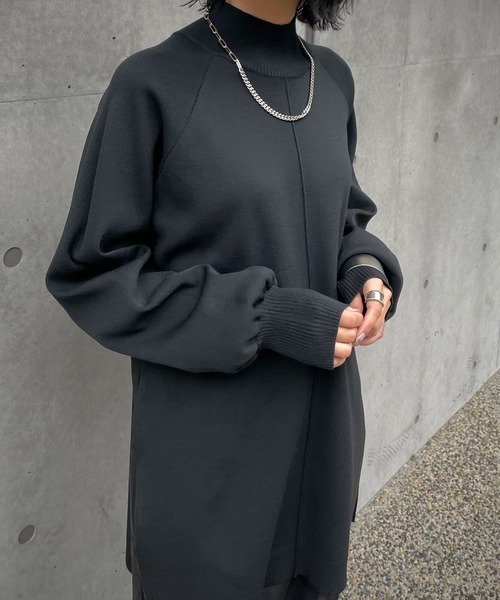 &g'aime（アンジェム）の「【＆g'aime】アウトリンクングハイネックニット（ニット/セーター・レディース・カーキ/パープル/ベージュ/ブラック・FREE）」の17枚目の写真