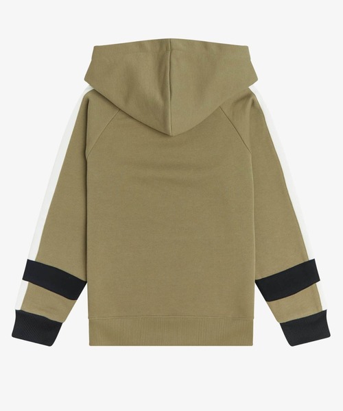 FRED PERRY（フレッドペリー）の「Kids Bold Tipped Hooded Sweatshirt（パーカー・キッズ・ベージュ・6-7/2-3/4-5/8-9）」の3枚目の写真