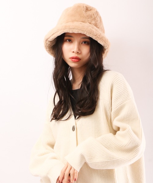 FUNALIVE（ファンアライブ）の「RUCCHE フェイクファー２WAYHAT（ハット・レディース・ブラック/ベージュ/アイボリー・FREE）」の10枚目の写真