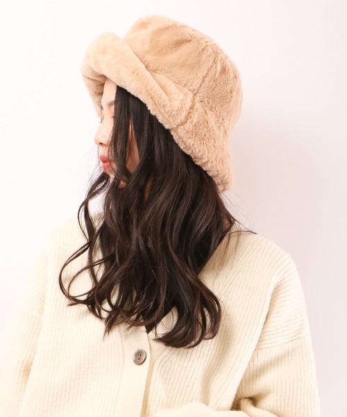 FUNALIVE（ファンアライブ）の「RUCCHE フェイクファー２WAYHAT（ハット・レディース・ブラック/ベージュ/アイボリー・FREE）」の12枚目の写真