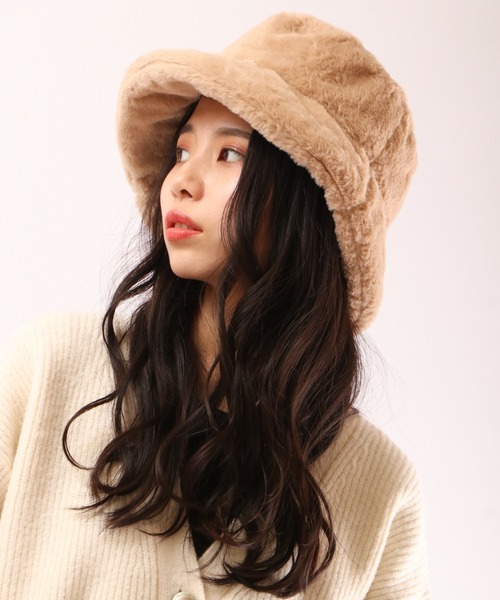 FUNALIVE（ファンアライブ）の「RUCCHE フェイクファー２WAYHAT（ハット・レディース・ブラック/ベージュ/アイボリー・FREE）」の11枚目の写真